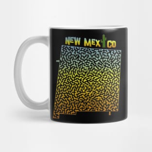 New Mexico State Outline Desert Themed Maze & Labyrinth Mug